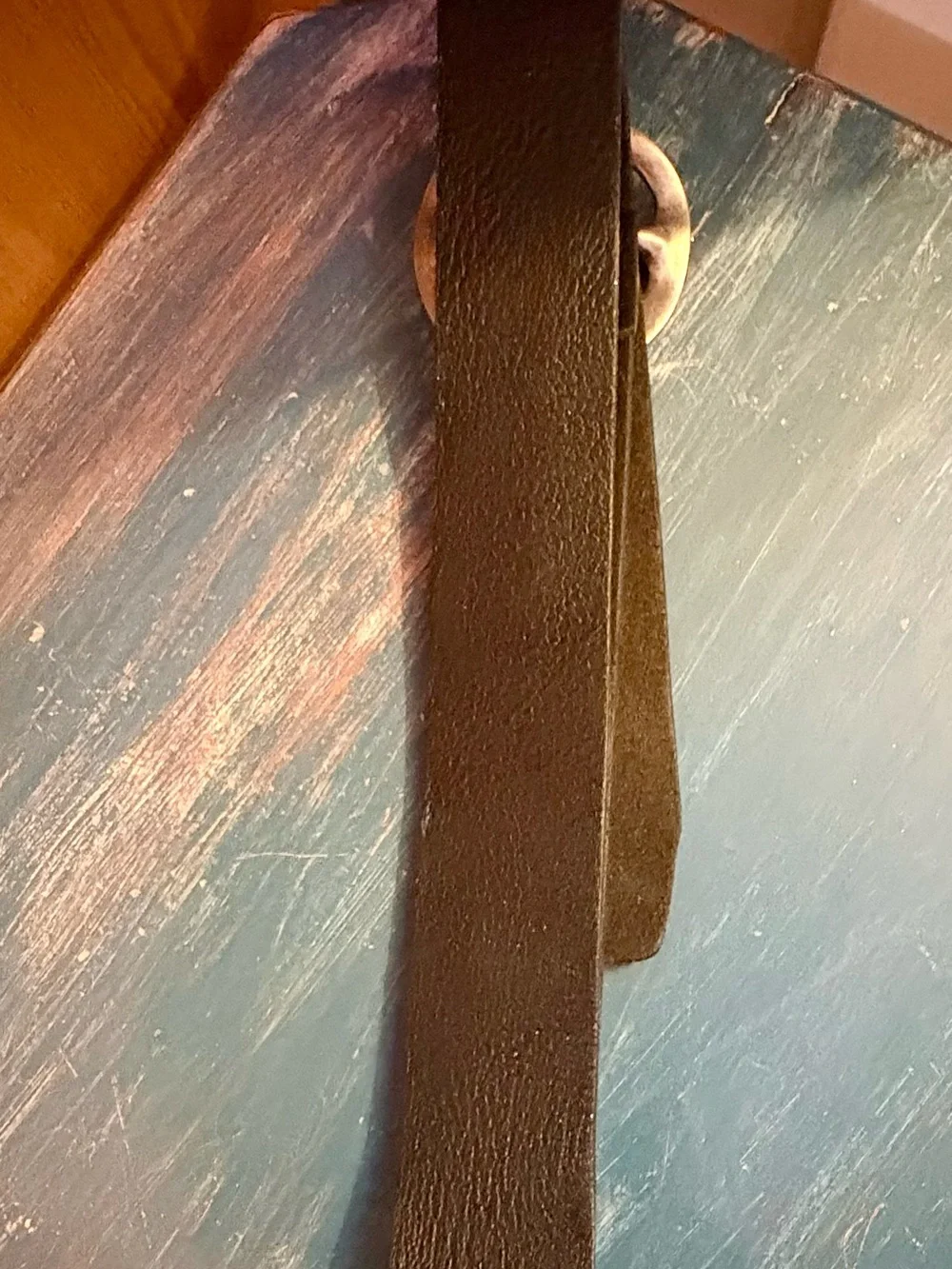 Vintage Y2K Calvin Klein Black Leather Belt with Round Antiqued Silver Buckle